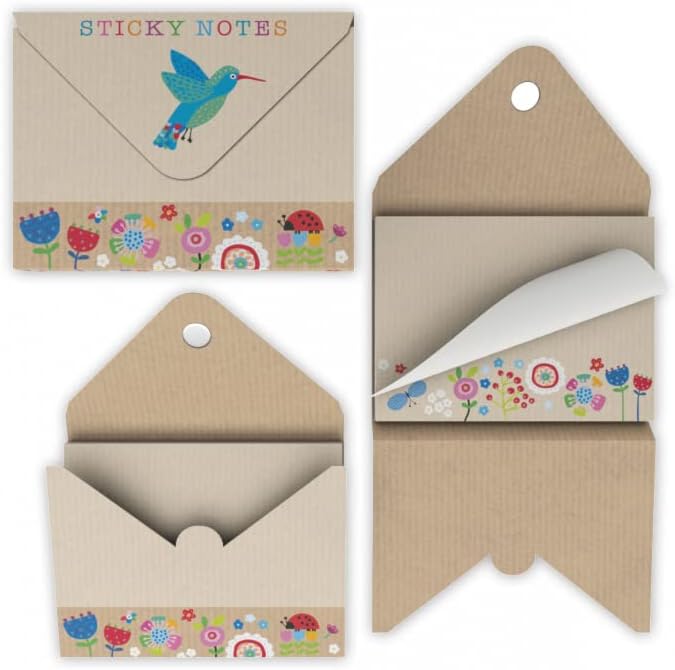 Foglietti adesivi di carta kraft decorati con custodia e chiusura con calamita. Sticky Notes Akena. All things under the sun. 1 pezzo