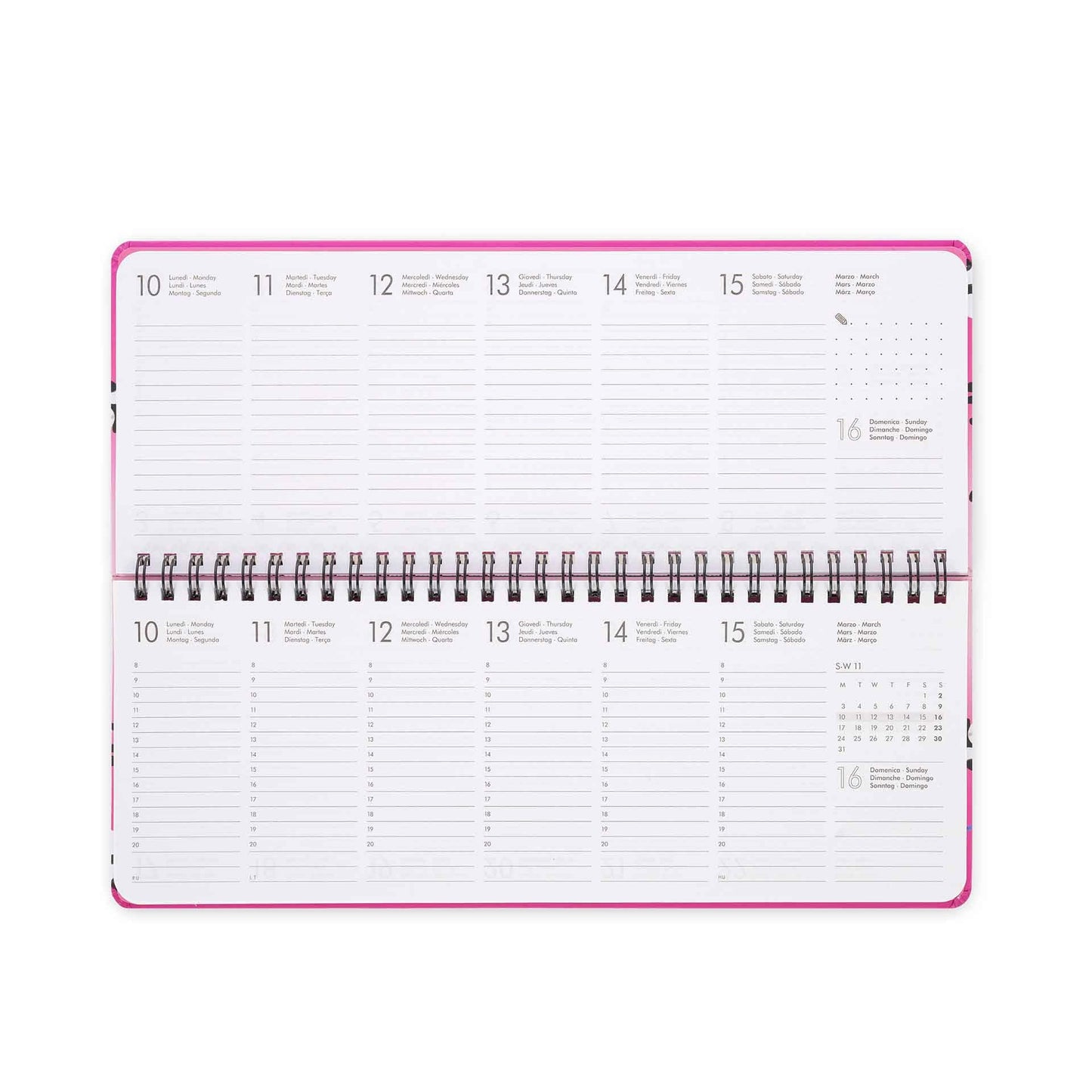 Legami - Planning da Scrivania 13 Mesi - Desk Planner da Gennaio 2025 a Gennaio 2026, Agenda da Tavolo Formato Orizzontale, Spiralata, Una Settimana per Pagina, Rubrica, 27.2 x 10.2, Stars