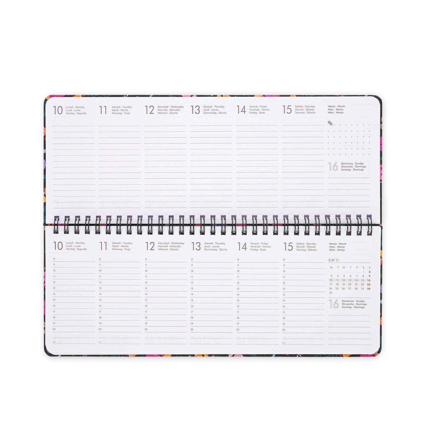 Legami - Planning da Scrivania 13 Mesi - Desk Planner da Gennaio 2025 a Gennaio 2026, Agenda da Tavolo Formato Orizzontale, Spiralata, Una Settimana per Pagina, Rubrica, 27.2 x 10.2, Stars