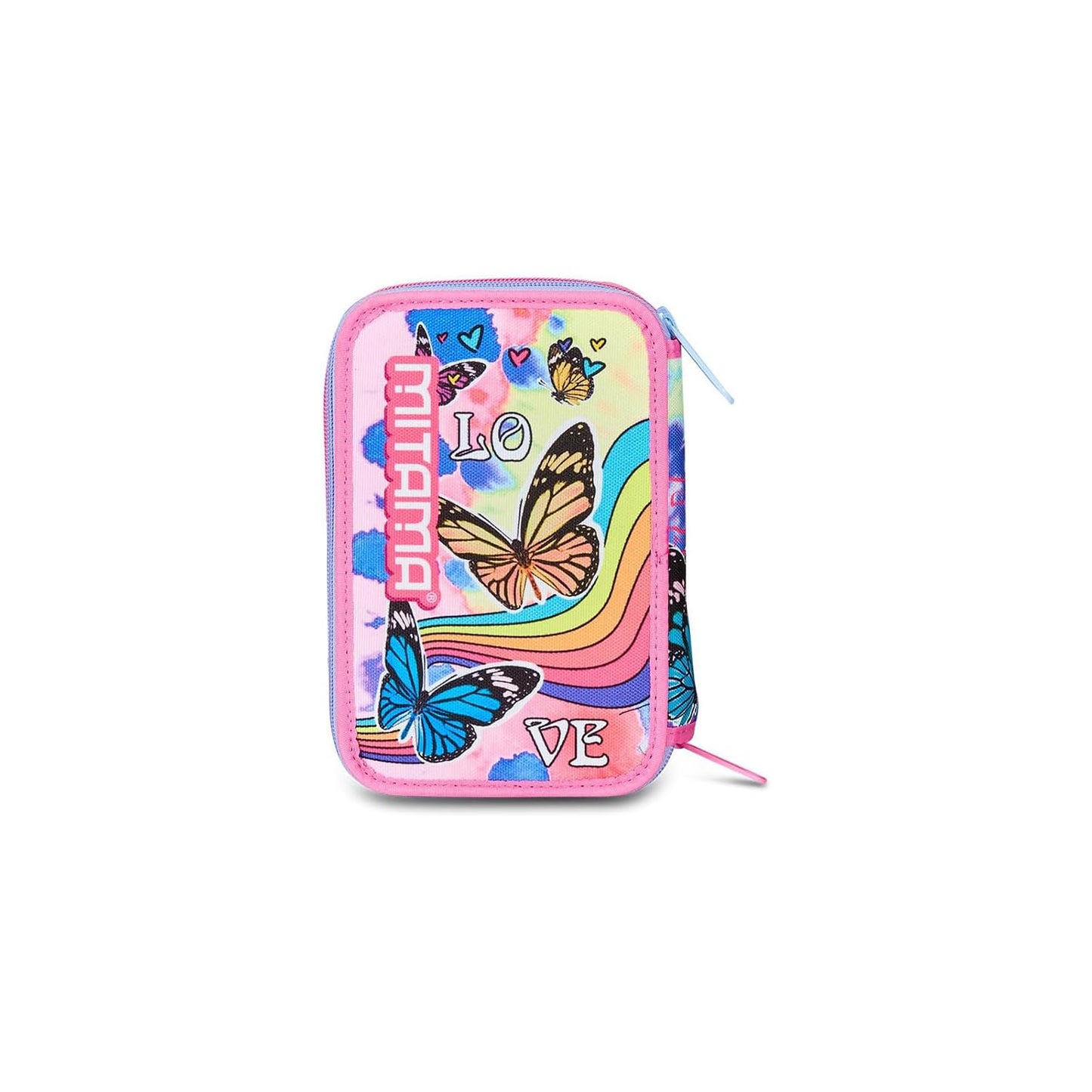 Mitama Astuccio Scuola 3 Scomparti, TRIPLO TIE MUSIC, Contenuto 47 pz, Completo di Matite, Pennarelli, Portapenne Scuola Elementare Bambina, 064522-000