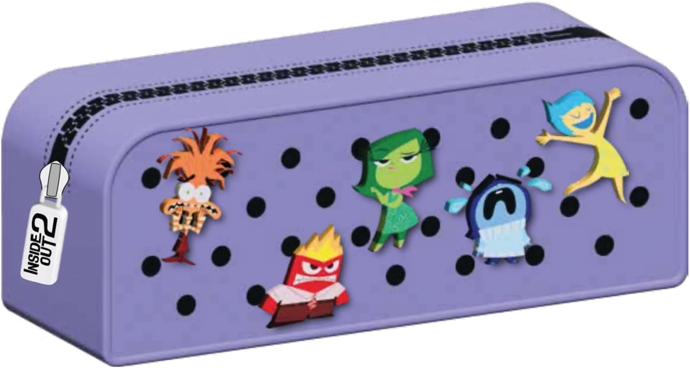 Seven Inside Out 2 Bustina in Silicone con Patch Personalizzati Seven Inside Out 2, Lilla, Scuola e Tempo Libero, Bambina e Ragazza