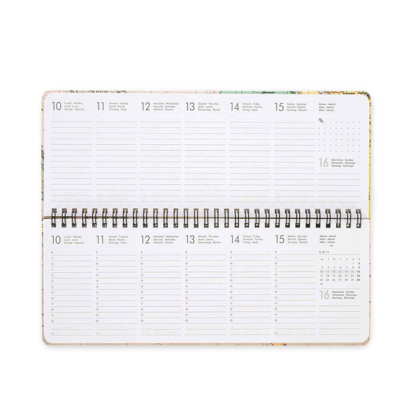 Legami - Planning da Scrivania 13 Mesi - Desk Planner da Gennaio 2025 a Gennaio 2026, Agenda da Tavolo Formato Orizzontale, Spiralata, Una Settimana per Pagina, Rubrica, 27.2 x 10.2, Stars