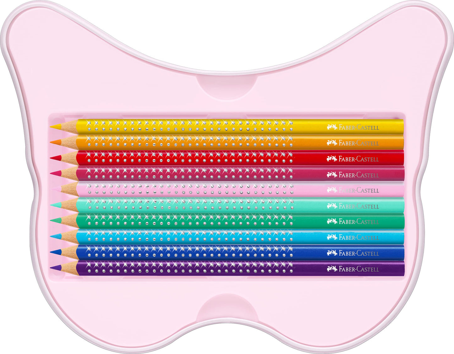 Faber-Castell 201971 - Set regalo farfalla, set di pastelli scintillanti, 20 pezzi, incl. farfalla adesiva