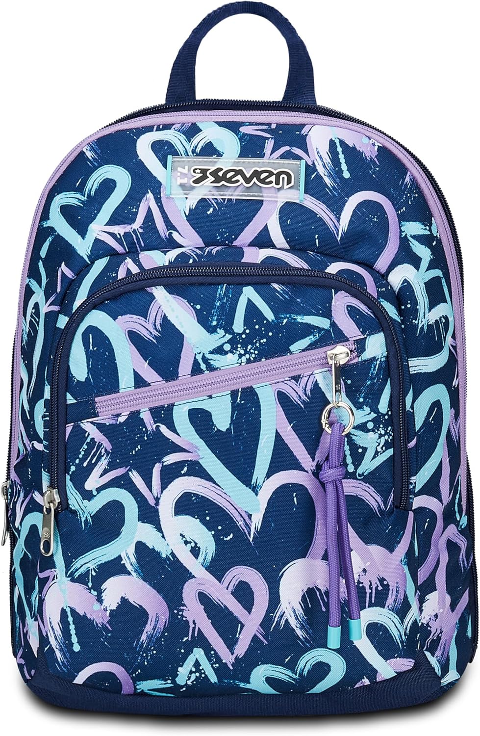 Seven Zaino Scuola Adavanced Detach, Viola Blu, Crystal Purple, Doppio Scomparto Con Tasca Staccabile Uso Zainetto, Tasca Porta PC, Tasca Porta Borraccia, Zaino Medie e Superiori, Bambina Ragazza
