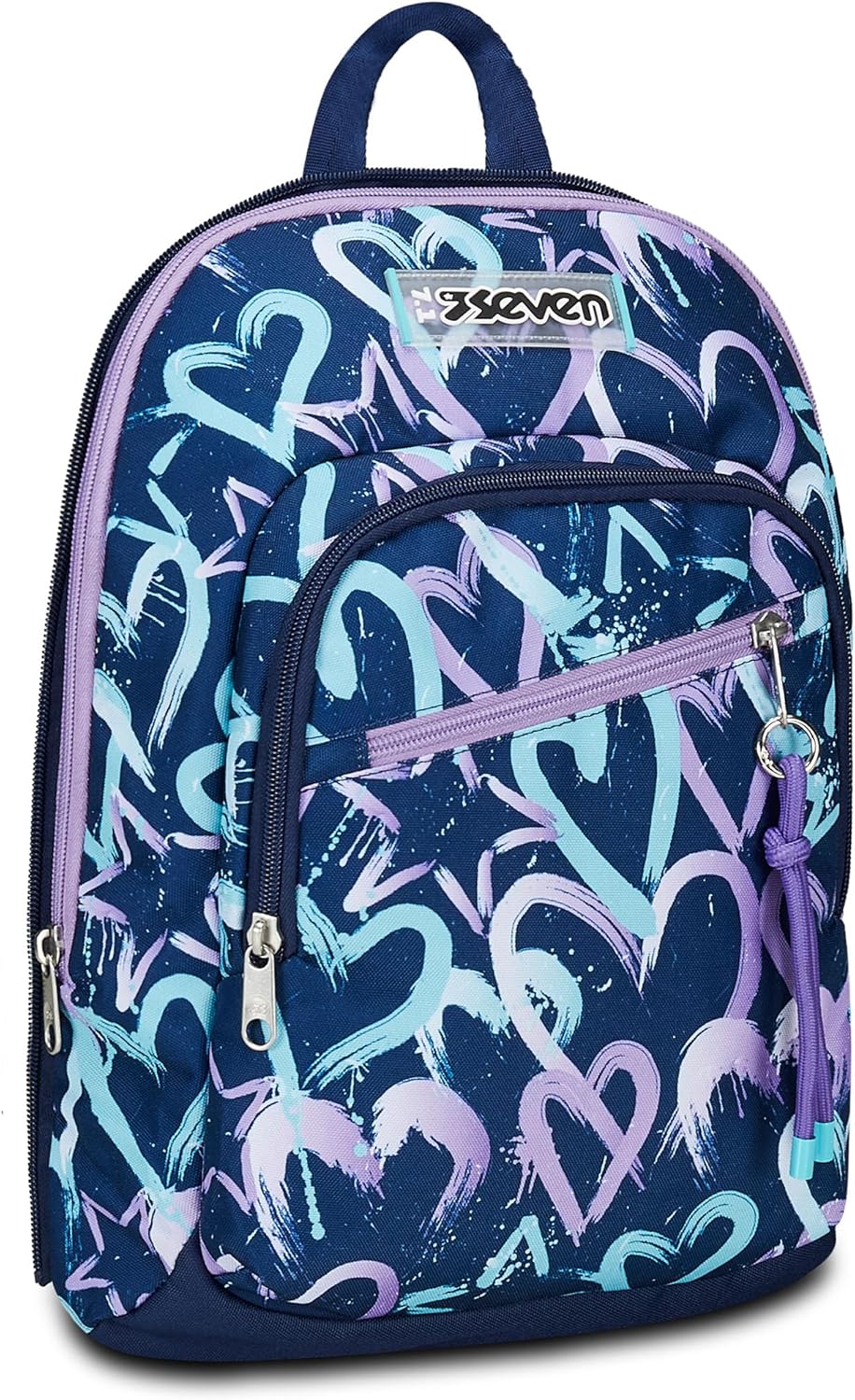 Seven Zaino Scuola Adavanced Detach, Viola Blu, Crystal Purple, Doppio Scomparto Con Tasca Staccabile Uso Zainetto, Tasca Porta PC, Tasca Porta Borraccia, Zaino Medie e Superiori, Bambina Ragazza