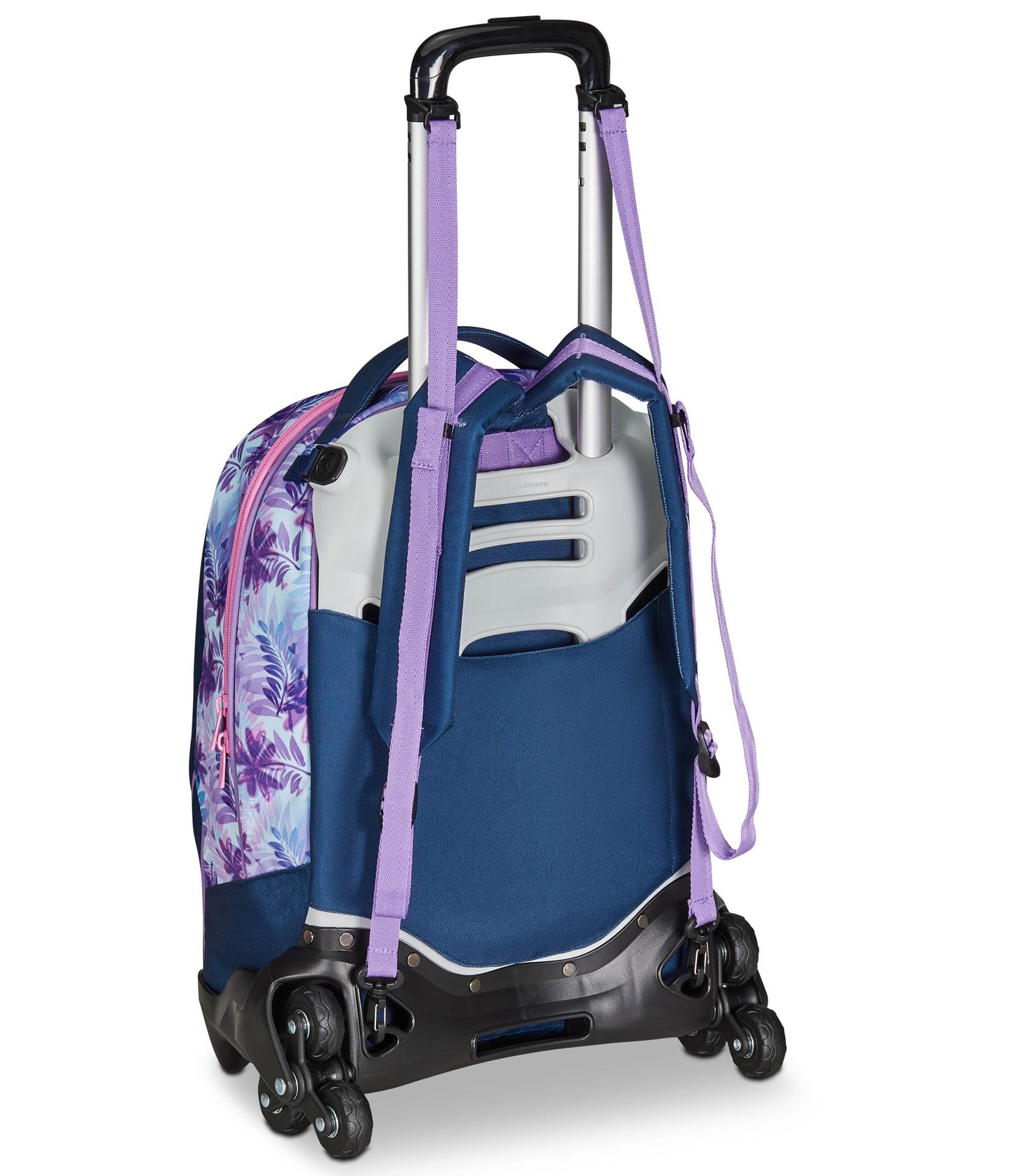 Seven Trolley Scuola Jack 3 Ruote,DISNEY - LILO & STITCH 2CUTE, Azzurro Rosa, 3 in 1, Triplo Uso, Zaino Con Carrello Sganciabile, Tasca Porta Borraccia - Zaino Scuola Bambina
