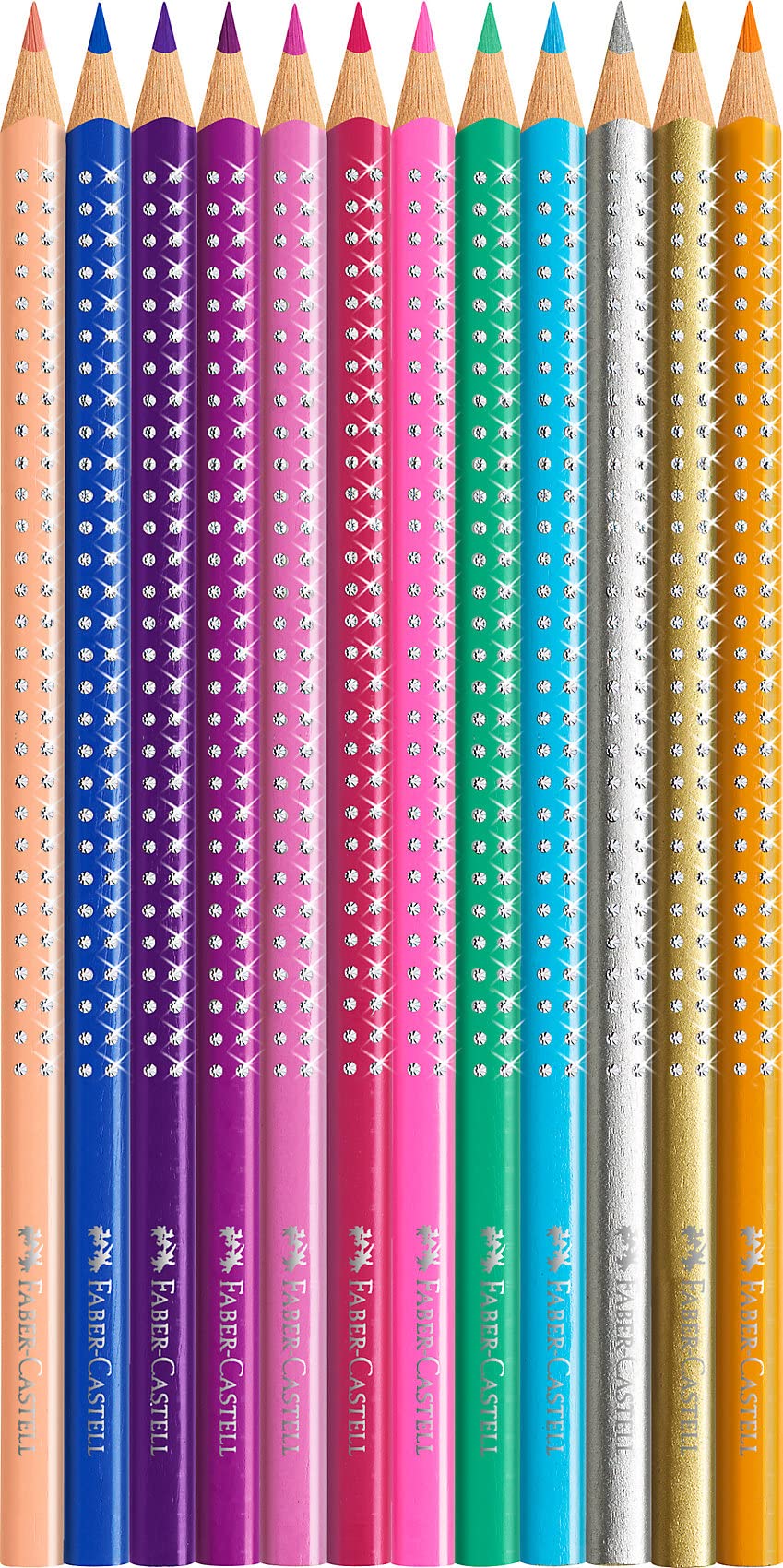 faber-castell 201737 - Matite colorate Sparkle, 12 pezzi, astuccio in metallo