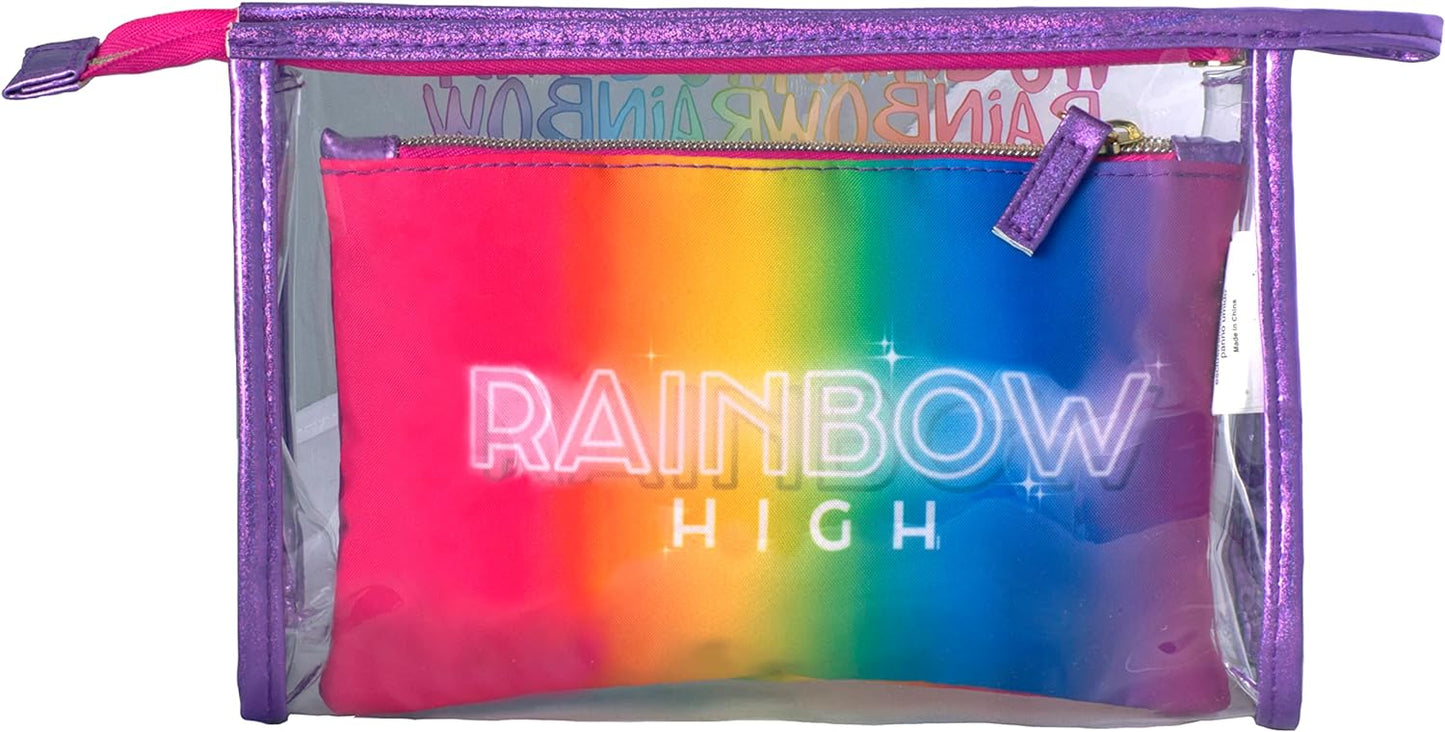RAINBOW HIGH - Set 2 Buste, Beauty, Pochette con Zip, Ideale Per Organizzare piccoli Oggetti - cm 22x15hx7,5