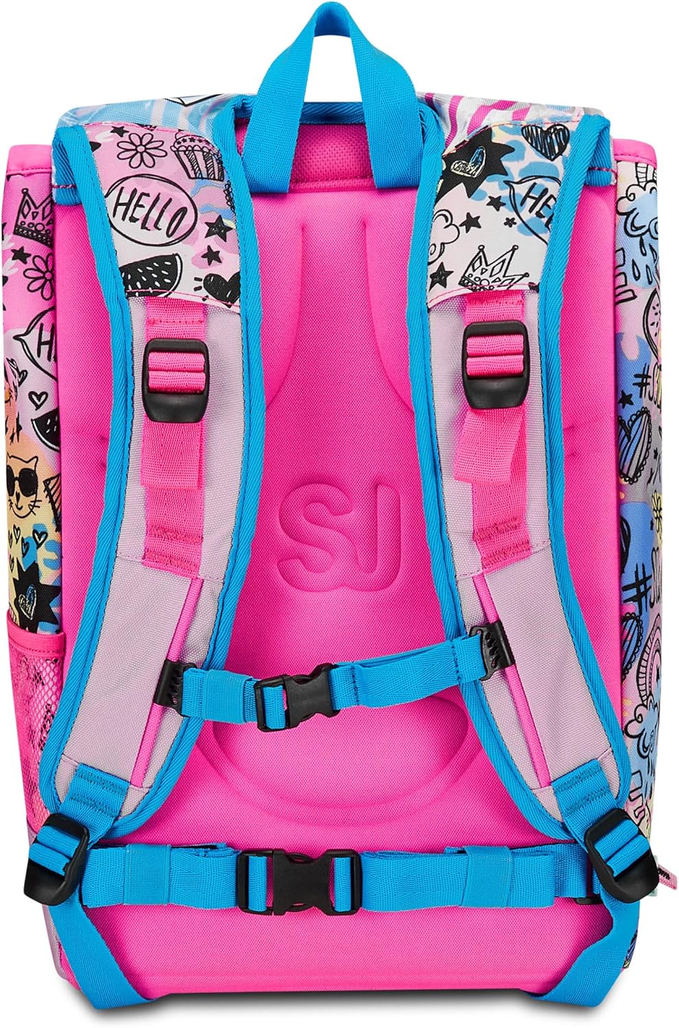 SJ Gang Zaino Scuola Estensibile, Rosa, ColorJam, Zaino Doppio Scomparto Estensibile Tramite Zip Laterali, Tasca Porta Borraccia, Zaino Scuola Elementare, Zaino Bambina