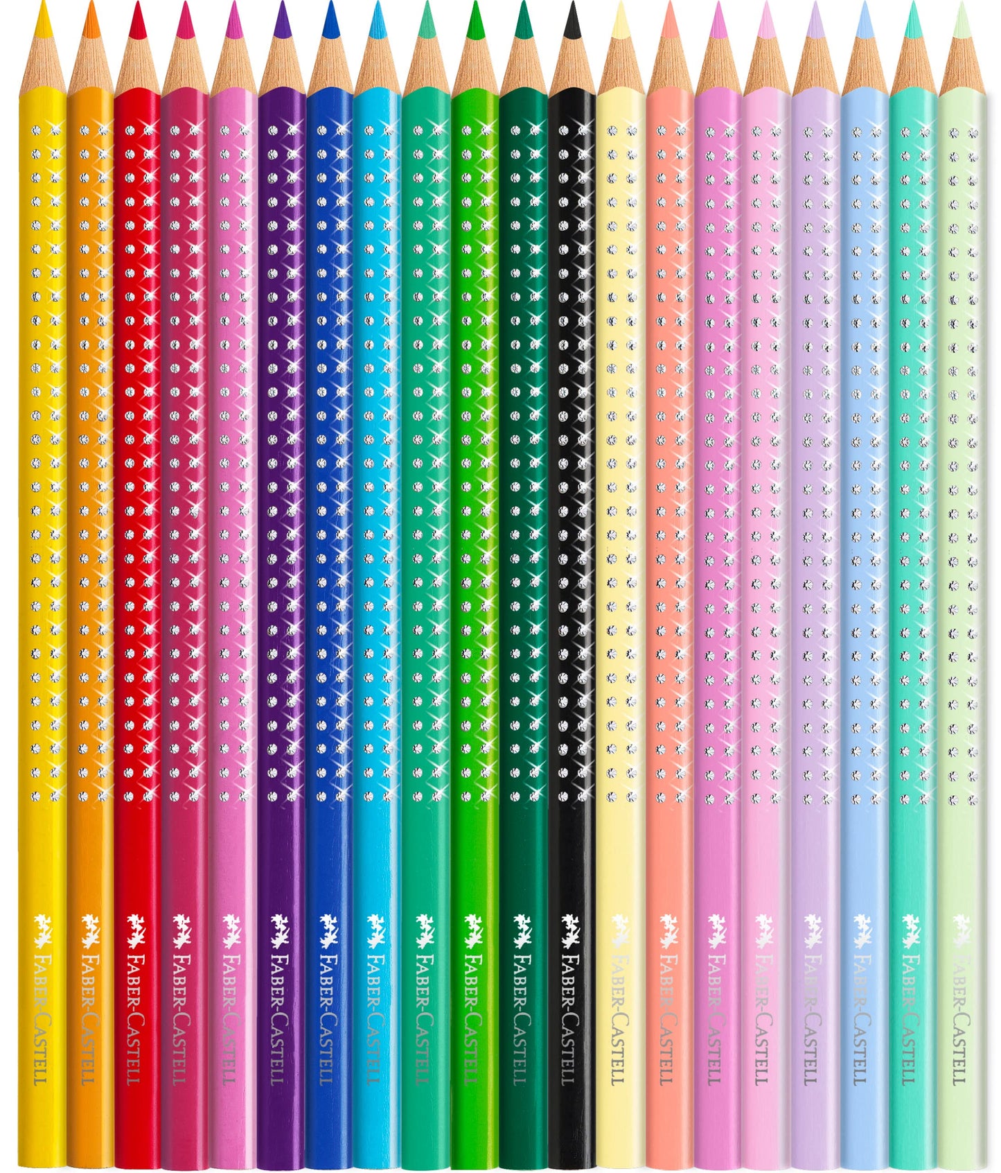 Faber-Castell 201971 - Set regalo farfalla, set di pastelli scintillanti, 20 pezzi, incl. farfalla adesiva