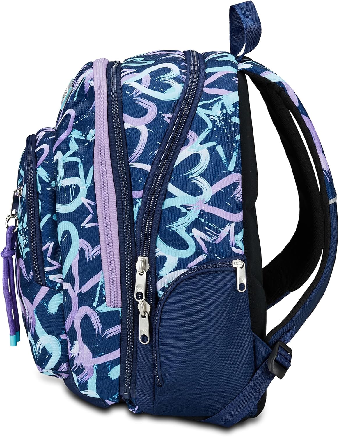 Seven Zaino Scuola Adavanced Detach, Viola Blu, Crystal Purple, Doppio Scomparto Con Tasca Staccabile Uso Zainetto, Tasca Porta PC, Tasca Porta Borraccia, Zaino Medie e Superiori, Bambina Ragazza