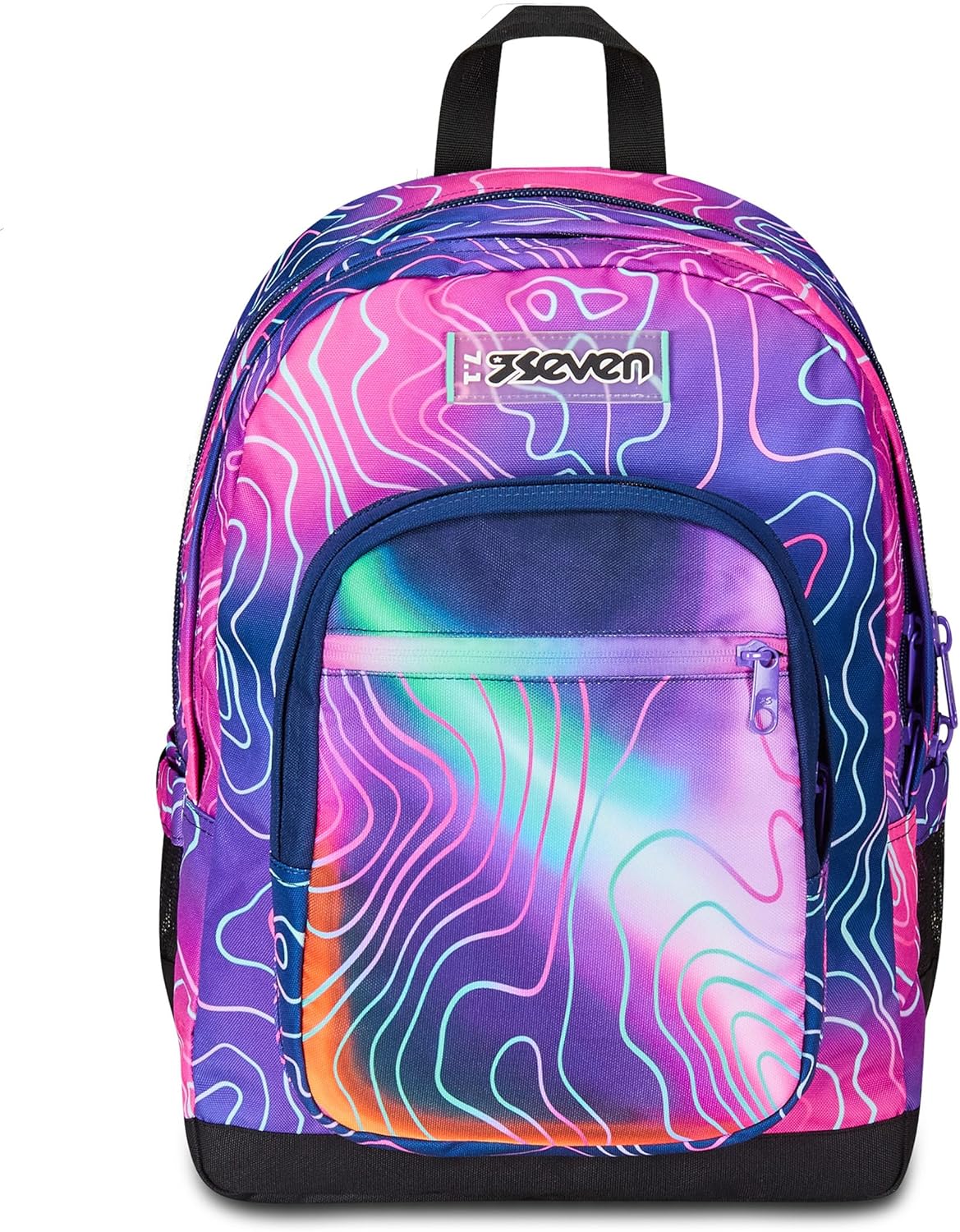 Seven Zaino Scuola Freethink, Rosa, Mapset Girl, Zaino Doppio Scomparto, Tasca Porta PC o Tablet e Tasca Porta Borraccia, Zaino Medie e Superiori, Bambina Ragazza