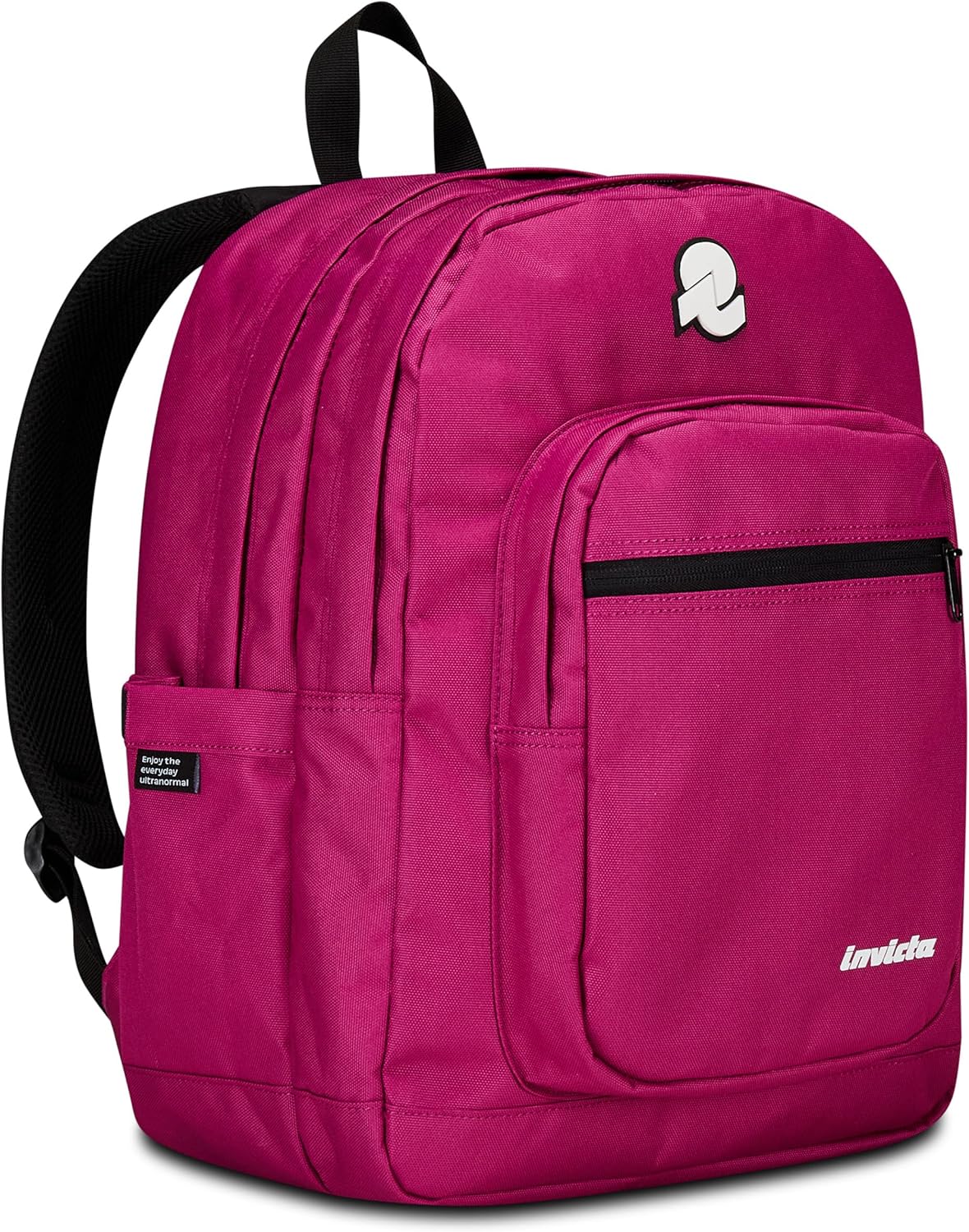 Invicta Zaino Scuola Jelek Plain, Fucsia, Zaino Doppio Scomparto Super Capiente Con Tasca Porta PC o Tablet, Tasca Porta Borraccia e Tasca Con Organizer, Medie, Superiori e Viaggio, Donna Ragazza