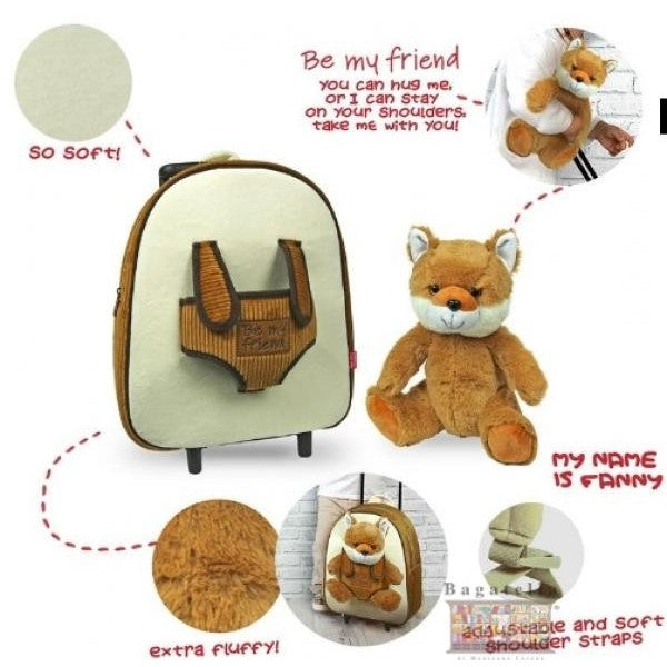 Mini trolley con peluche Fanny volpina