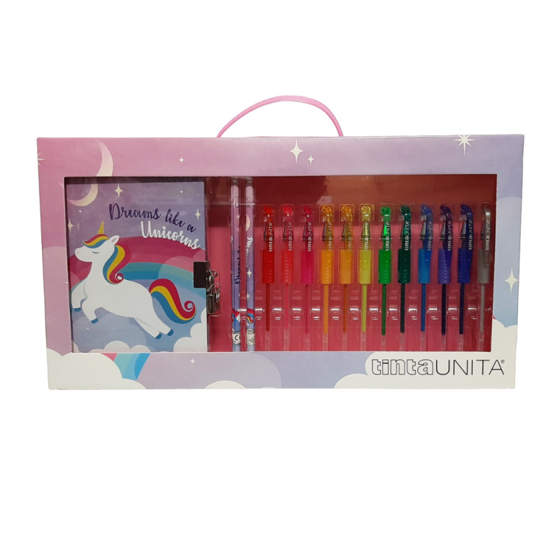 TINTA UNITA - ART GIFT PACK CON DIARIO SEGRETO E PENNE GEL "UNICORNO"