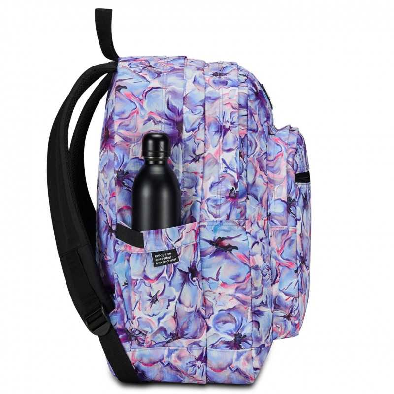 ZAINO invicta JELEK backpack FANTASY scuola FIORI light flowers VIOLA vol 38 litri GRS