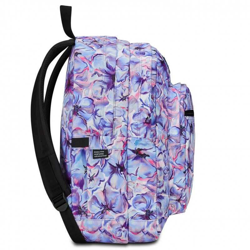 ZAINO invicta JELEK backpack FANTASY scuola FIORI light flowers VIOLA vol 38 litri GRS
