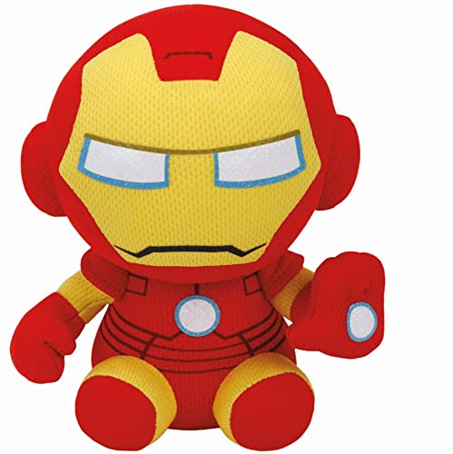 Ty Beanie Boos Collezione Marvel, Iron Man, Tutti i Tuoi Eroi Preferiti in Versione Morbido Peluche da Collezionare, Idea Regalo per Grandi e Piccini 20 cm T41190