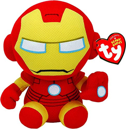 Ty Beanie Boos Collezione Marvel, Iron Man, Tutti i Tuoi Eroi Preferiti in Versione Morbido Peluche da Collezionare, Idea Regalo per Grandi e Piccini 20 cm T41190