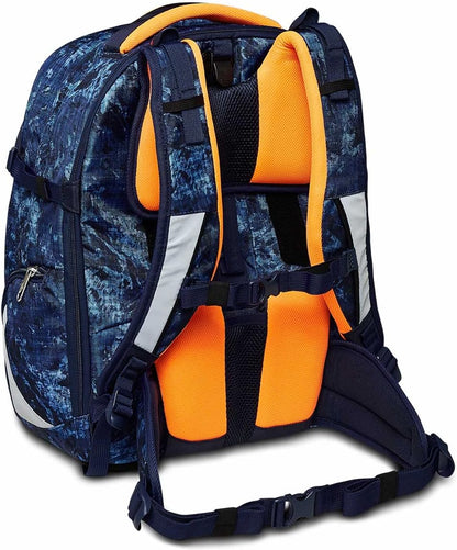 SEVEN Zaino Scuola UPDOWN TWICE - DEEPLY INDIGO - Zaino Multiscomparto, Maxi Capienza - Ergonomico, Sistema di Regolazione Altezza Spallacci - Tessuto 100% Eco-Material