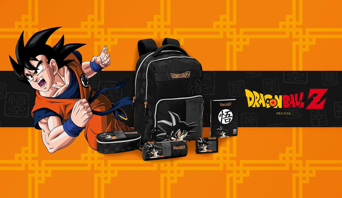 COMIX ANIME, Dragonball - Zaino Scuola Porta Pc Unisex per Bambini e Ragazzi con Spallacci Regolabili, Due Scomparti per Tablet e Notebook con Chiusura ZIP, Retro e Fondo Termoformati