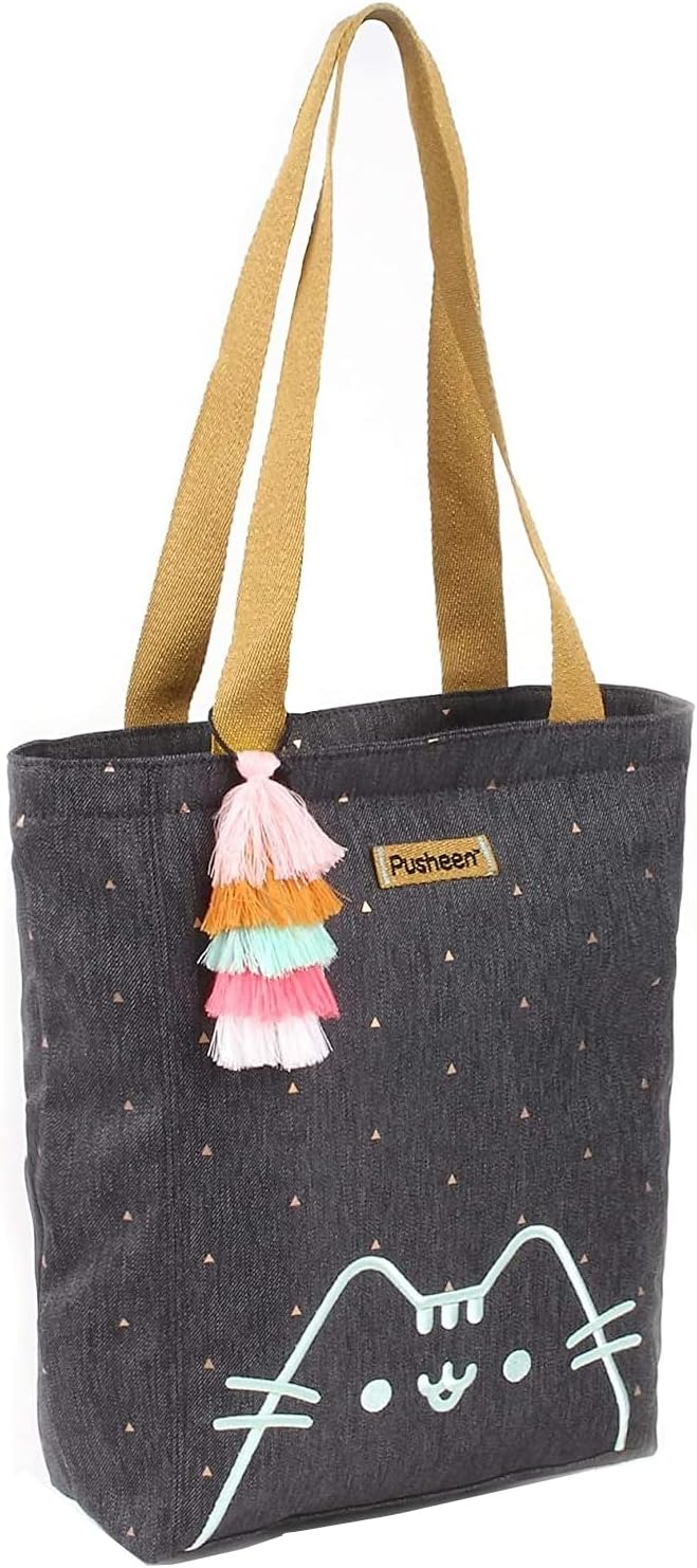 Pusheen Purrfect Borsa di tela GRIGIO ANTRACITE/ORO