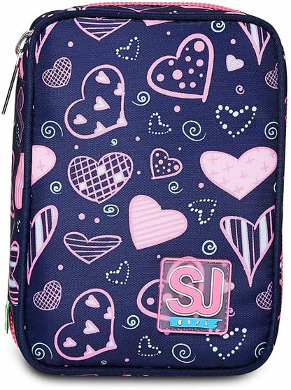 SJ GANG STYLE JAM GANG Astuccio Scuola, SPEED PAD, HARTLY MIX, Portapenne Monozip Totalmente Accessoriato, Plance Amovibili, Tessuto 100%