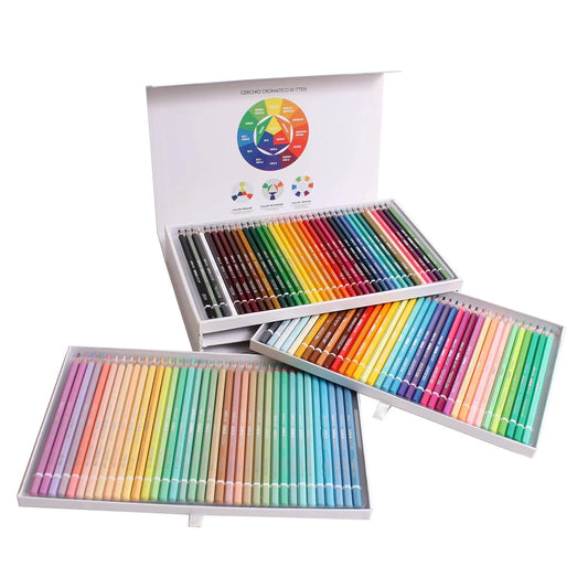 Tinta Unita Valigetta Maxi 108 Colori Pastelli a matita Colori classici fluo pastello-