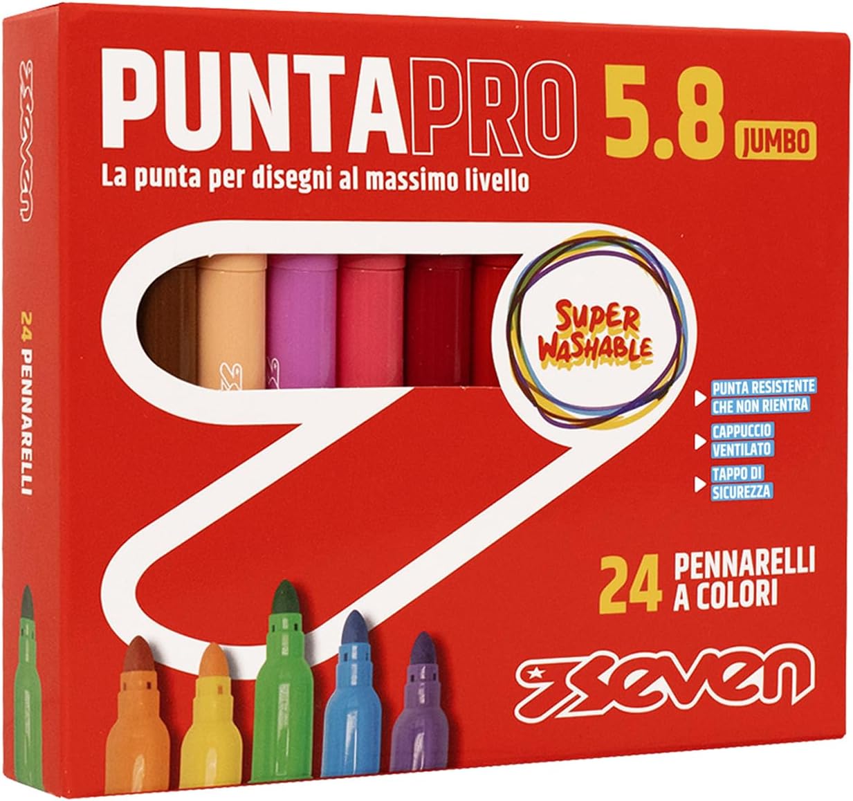 SEVEN Pennarelli Puntapro 5.8 - Scatola da 24 Pz