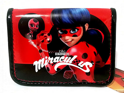 Portafoglio Doppia Anta Portamonete MIRACULOUS Disney Bambina NOVITA' Rosso