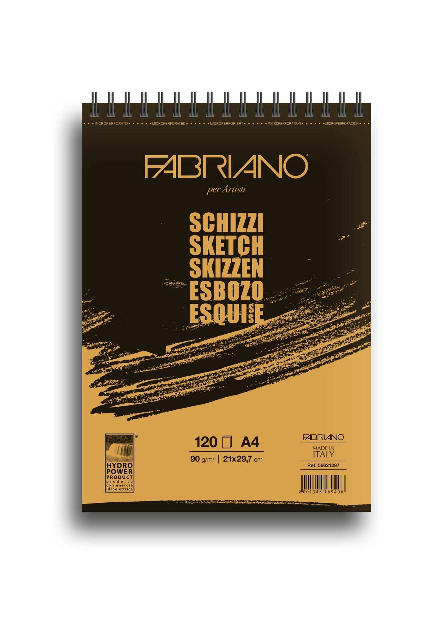 Fabriano 8001348169406 quaderno a spirale A4 per schizzi bianco