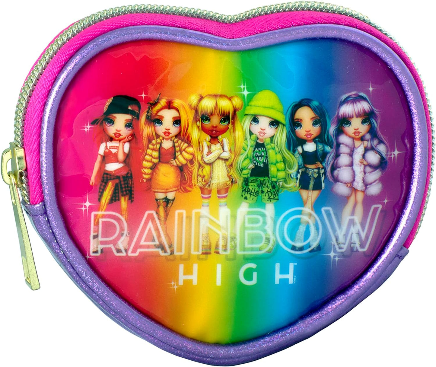 Franco Panini. Portamonete Rainbow High Forma Cuore per Bambina 10x8 cm