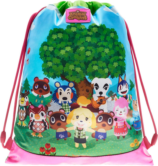 Franco Cosimo Panini ANIMAL CROSSING - Zaino Scuola Coulisse, Sacca sportiva Unisex per Bambini e Ragazzi con Spallacci e Chiusura Anti-Soffocamento con Tasca con Chiusura ZIP