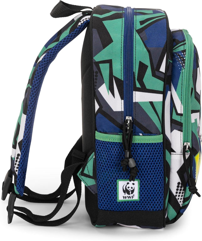Franco Cosimo Panini WWF - Mini Zaino Ufficiale WWF, con Vano Principale e Tasca Frontale con Chisura a Zip, Spallacci, Regolabili e Imbottiti, Retro e Fondo Imbottiti, 23 x 30H x 10 cm, Blu