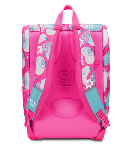 SJ Gang Zaino Scuola Estensibile, Rosa, PinkFur, Zaino Doppio Scomparto Estensibile Tramite Zip Laterali, Tasca Porta Borraccia, Zaino Scuola Elementare, Zaino Bambina