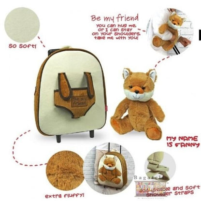 Mini trolley con peluche Fanny volpina