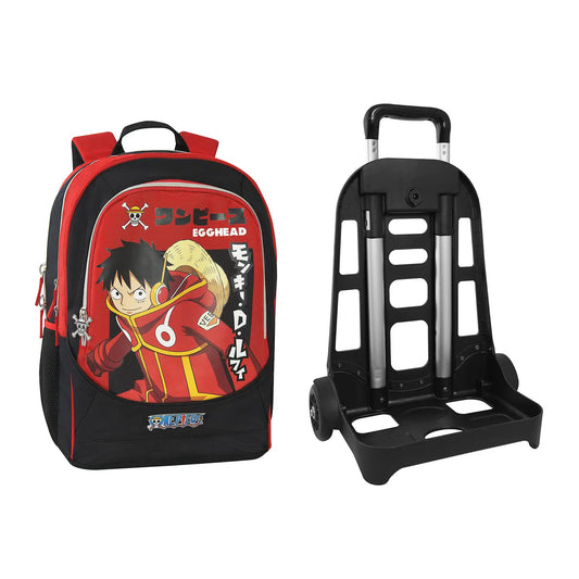 One Piece Zaino Scuola Organizzato Trolley Staccabile