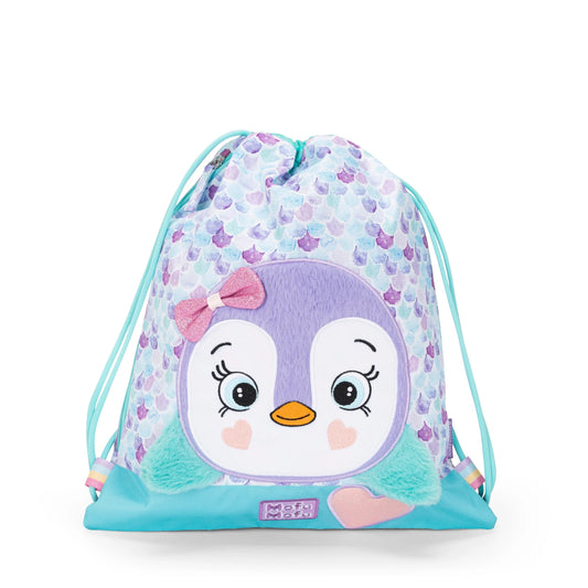 Zaino Coulisse Con Tasca Pinguino | Mofumofu